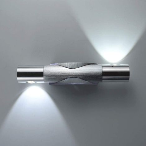Applique Murale - LED 6 W - Aluminium - Rotation 360° Haut/Bas - Pour Intérieur et Extérieur - Blanc Froid - Avec Ampoule - Classe Énergétique A++