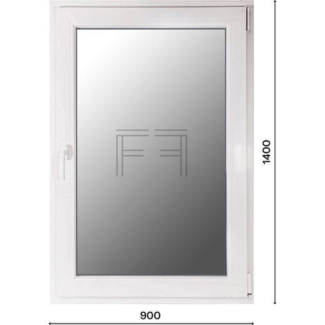 Fintex-finestra in PVC bianco singola anta 900X1400 apertura a destra, doppio vetro, PROFILO A L (1/3)