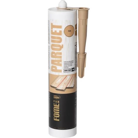 Acryl-Holzdichtstoff FOME FLEX Parquet – Eiche-Farbe, elastisch und schleifbar – Fugen für Parkett & Sockelleisten – Innenbereich