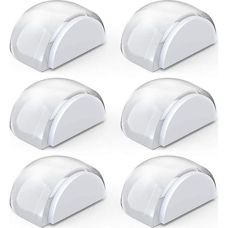 Butées de porte transparentes et autocollantes, compatibles avec les sols et parquets, protection pour portes et murs, lot de 6. (1/3)
