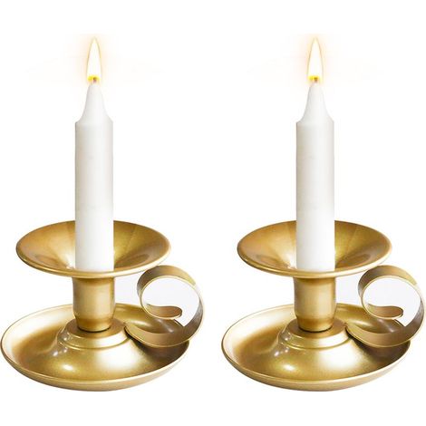 Bougeoir Conique Bougeoirs en Chandelier, Bougeoirs de Table en Or pour la Cérémonie de Mariage, Chandelier pour Halloween Décoration de Salle à Manger de Noël, 2 Pièces (1/3)