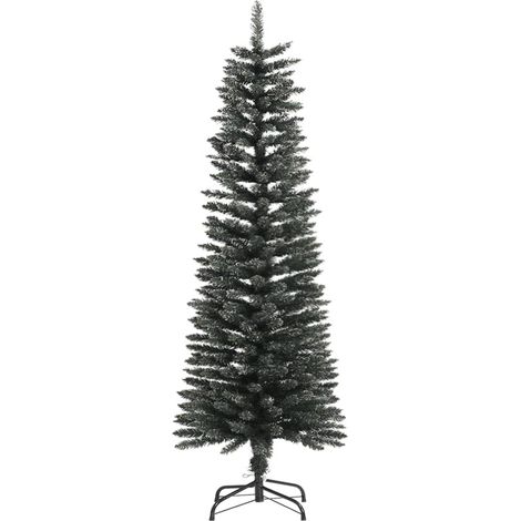 Sapin de Noël Arbre de Noël artificiel mince avec support Vert 120 cm PVC (1/5)