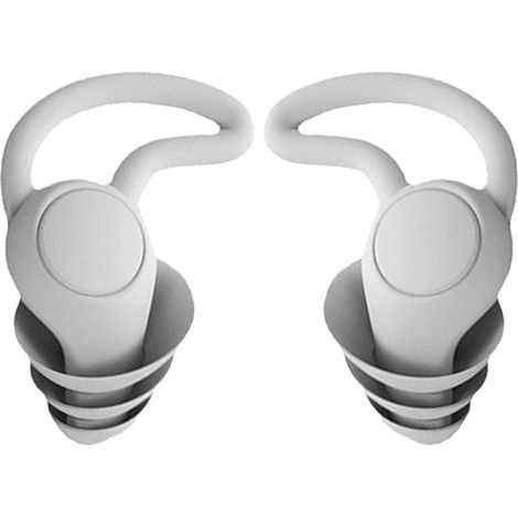 Bouchons d'oreilles anti-bruit gris, forme parapluie, 3 couches, souples et légers, insonorisation pour sommeil, travail, dortoir.