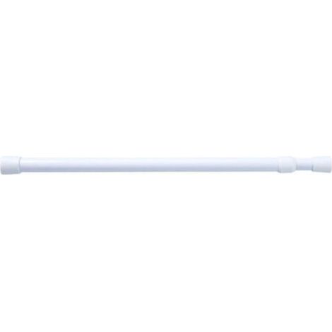 Tringle à rideau sans perçage, blanche, 60-110 cm, télescopique, pour rideau de douche, étendoir à linge ou porte-rideau. (1/5)