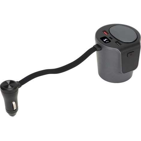 Chargeur Voiture 65W Type-C QC3.0 Rapide, Adaptateur Allume-Cigare avec Écran LED, Ventilateur de Refroidissement, Prise Multiprise Support Gobelet (1/5)