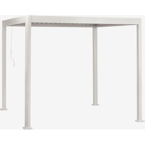 Pergola bioclimatique en aluminium avec lames Druvia SKLUM Blanc Gardenia 3 x 3 m (1/5)