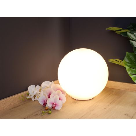 Große Tischleuchte Kugel CITY - Glaskugel Opal Weiß , Ø 35cm (1/5)