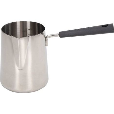 1 Pichet à lait, Acier inoxydable, Design écailles, Manche ergonomique, 600 ml, Pour café et cuisine (1/5)