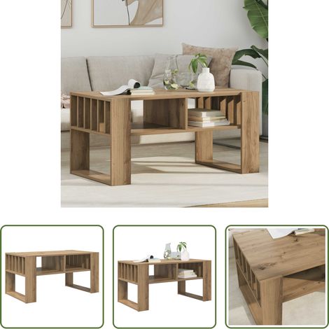 Wohnzimmer Tisch - Couchtisch Artisan-Eiche 92 x 49,5 x 45 cm Holzwerkstoff (1/5)