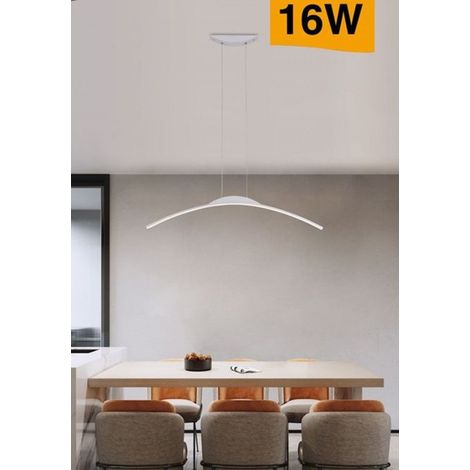 TrAdE Shop Traesio - Lampadario Da Soffitto A Sospensione Led 16w Curvato Luce 3000k 6500k 4000k B68-b - -Bianco Naturale -