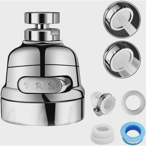 360° Pivotant Aérateur De Robinet Aérateur Robinet,3 Modes À Économie D'eau Robinet Filtre Régulateur Spray Tête Buse Pour Cuisine Salle De Bains (1/5)
