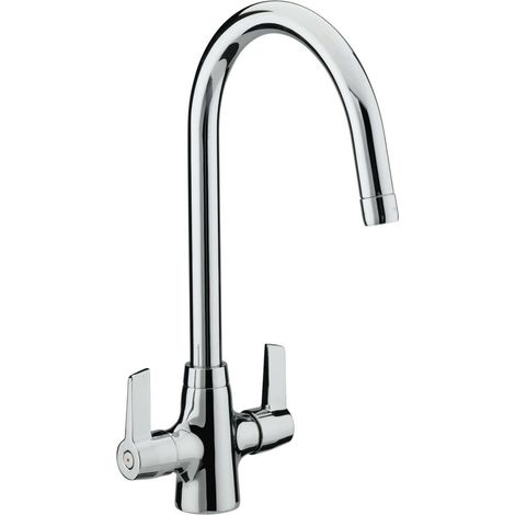 Bristan Echo Kitchen Sink Mixer Tap Double Lever Modern EasyFit Chrome (1/8)
