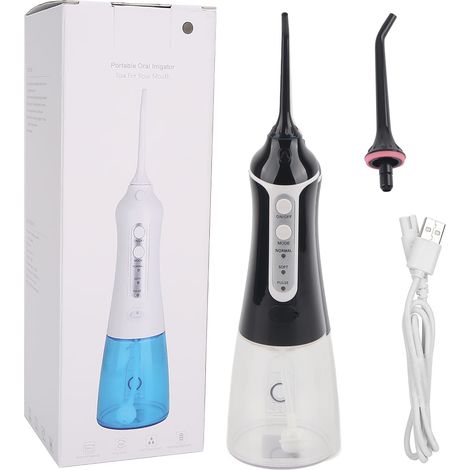 Irrigateur Buccal Portable Rechargeable USB, Appareil de Nettoyage Dentaire Étanche avec Jet d'Eau (WF201) (1/5)