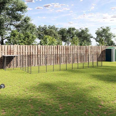 vidaXL Perrera negra 26,62 m² acero (1/5)