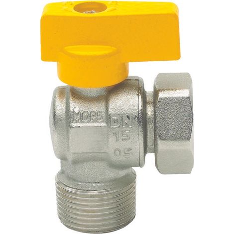 Eckventil für Gas 3/4 "x3/4 "mf gelb