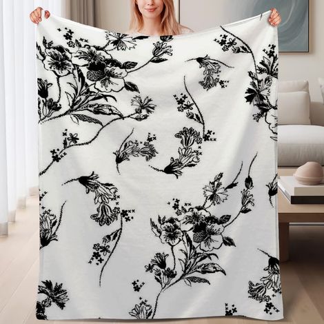 Couverture de lit en polaire, microfibre douce et confortable légère pour le printemps, décoration de chambre, cadeau pour femmes et hommes, 6080 pouces (1/4)