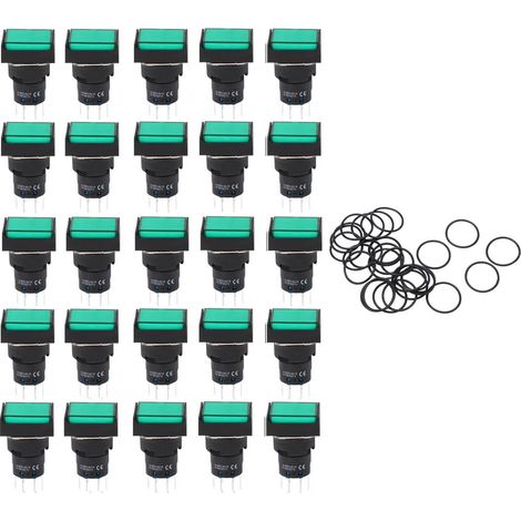 25 pièces interrupteur à bouton poussoir lumineux pour équipement industriel AC DC24V 5A (1/5)