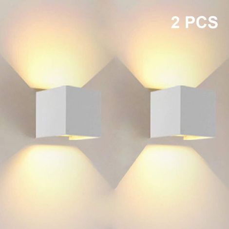 AMXCNOY Applique murale LED 12 W blanc chaud – angle de faisceau réglable – lot de 2 – pour chambre, couloir, salon et autres pièces intérieures