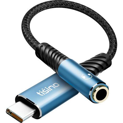 Adaptateur USB-C vers Prise Casque TRRS 3,5 mm (0,2 m), câble USB-C vers Prise auxiliaire Femelle 384 kHz/32 Bits pour 16/15 Pro, S20/S20+ Ultra et Autres appareils Type-C (1/5)