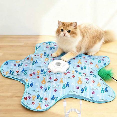 Jouet interactif chat rechargeable avec plumes, 3 modes activation tactile pour stimuler les chats et chatons d'intérieur (1/5)