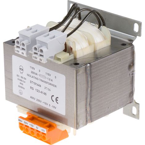 Transformateur d'isolement, Vin 230V ac (+/- 15V) - 400V ac (+/- 15V), Vout 2 x 115V c.a., 250VA ( Prix pour 1 ) (1/2)