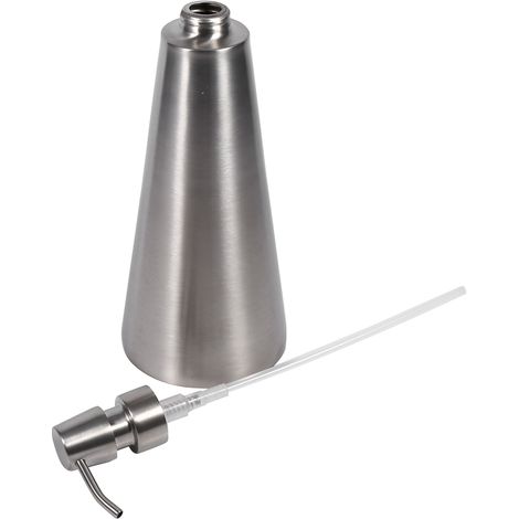 Distributeur de savon en acier inoxydable grande capacité (800 ml) pour plan de travail de salle de bain (1 pièce). (1/5)