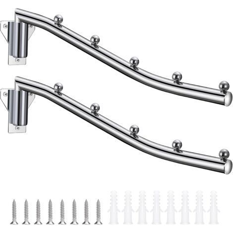 2 Pièces Support De Cintre Mural Pliant,Porte Cintre Mural Pliant à Rotation Cintre Bras Pivotant à 180° Porte Manteaux Etendoir pour Chambre (1/5)