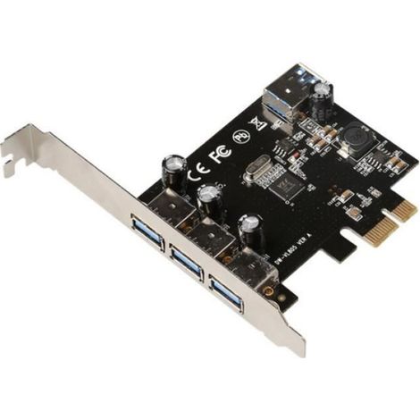 Adaptateur USB PCIe - USB 3.0 x 3 + Port Interne - Pour PC Bureau - Carte D'extension PCIe 2.0 - 1 Pièce