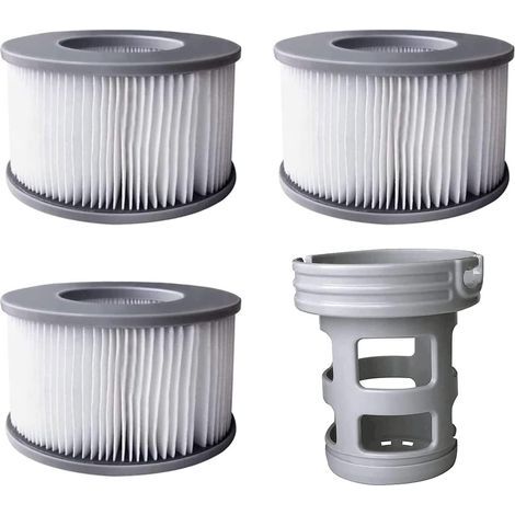 Cartouche filtrante pour piscine gonflable MSpa, filtre de rechange pour spa à remous MSpa. La livraison comprend 3 filtres et un porte-filtre.-AquaForge (1/3)