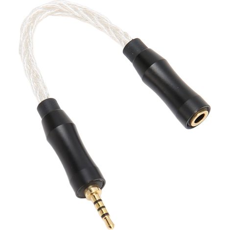 3,5-mm-Klinkenkabel (Klinke) auf 2,5-mm-Klinkenstecker (Buchse auf Stecker), 8-adrig, monokristalliner Kupferkern, verlustfreie Klangübertragung, 14 cm (5,5 Zoll) Kopfhöreradapter, silberfarben (1/5)