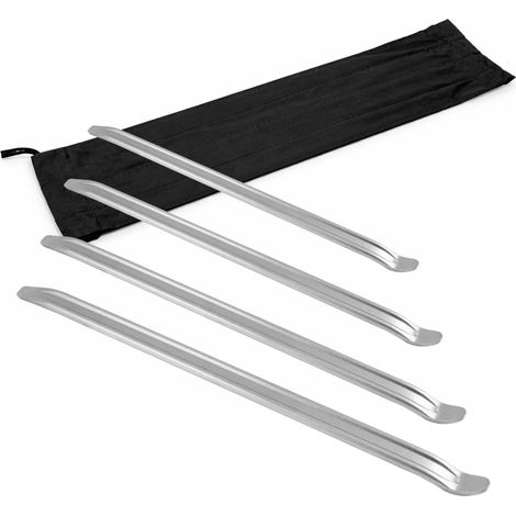Wiltec Reifen Montiereisen Set 4-teilig, 300-600 mm, mit Montierhebel aus verchromtem Stahl mit Rolltasche, Montierhebel zum Reifenwechsel, Reifenmontage (1/5)
