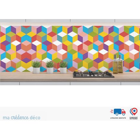 Crédence : Cubes et couleurs 4 - Alu composite - 120 - 60 (1/3)