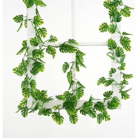 Plantes vertes artificielles 180cm, fausses feuilles de tortue, couronne de radis, décoration murale de maison, jardin, balcon, (1/5)