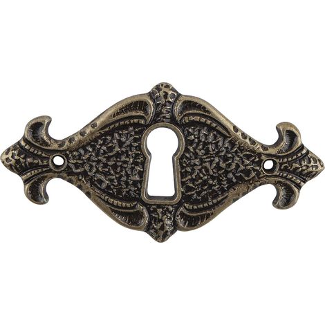 Siro Schlüsselschild Faial, 78x38mm - Schlüsselblech antik für Bartschlüssel, Zinkdruckguss altmessing brüniert (1/3)