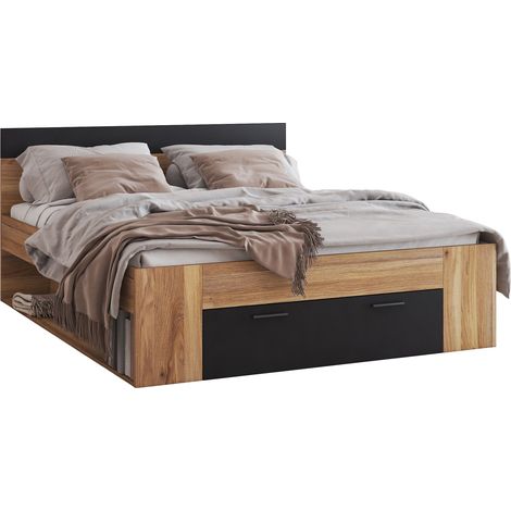 Cama Melvele 108, 160 x 200 cm, Doble, 160x200, Aglomerado laminado, Somieres, 166x205x90cm (1/5)