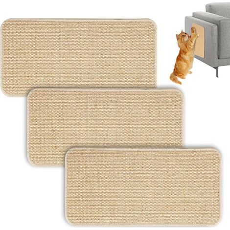 Katzenkratzmatte, 50 x 25 cm, rutschfest, für Sofas, mit Klettverschlüssen, strapazierfähig, für Katzen geeignet, kratzfeste Matte für Möbeltüren (Braun) (1/5)