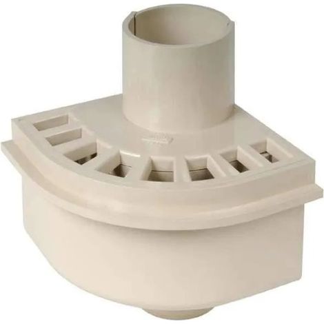 Nicoll – Siphon de balcon d'angle 80 mm – PVC sable – Pour ventilation – Siphon de sol pour espaces extérieurs