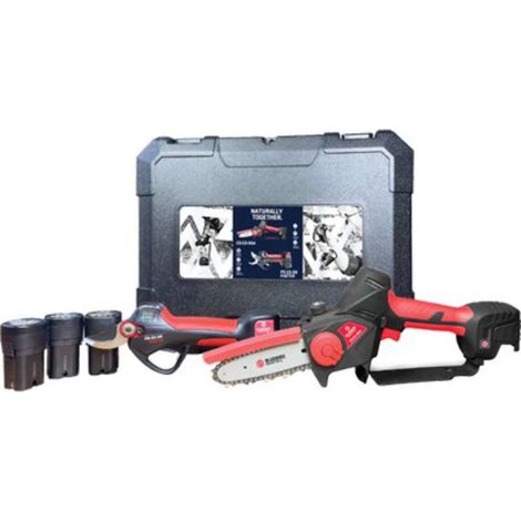 KIT Potatura Forbici cesoie PS 23-28C FASTER + Seghetto Potatore CS 23-05A con 3 batterie al Litio 16,8V 2,5 Ah 889080 BLUE BIRD