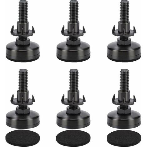 6 Piece Adjustable Furniture Leg, Heavy Duty Furniture Leveling Feet, Suitable for Home and Office (1.38 inch base diameter, 2.17 inch thread length) (1/5)