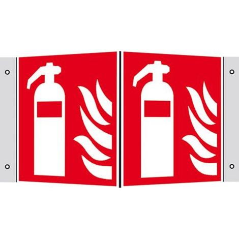 SafetyMarking Brandschutzschild Alu B150xH150 mm Winkel Feuerlöscher langnachleuchtend (1/3)