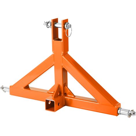 Attelage 3 points robuste Catégorie 1 pour tracteur – Récepteur 2" et crochet – Barre de remorquage rapide, compatible accessoires agricoles/remorques – Acier inoxydable 3mm – Adapté Kubota/Iseki/MF/F