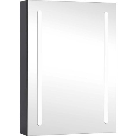 Armadietto Bagno Mobile da Bagno con Specchio e LED 50x13x70 cm (1/5)