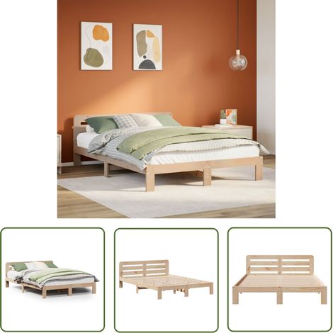 vidaXL Cadre de lit sans matelas 120x200 cm bois de pin massif (1/5)