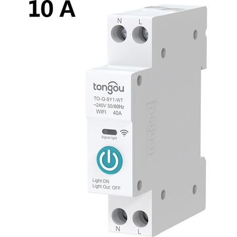 Disjoncteur de commutateur intelligent TUYA WIFI 1P 10A Rail DIN pour maison intelligente commutateur de telecommande sans fil (1/4)