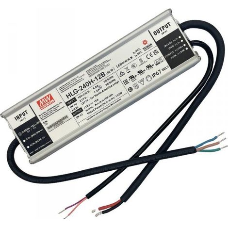 MW MEAN WELL HLG-240H-12B Alimentatore Led Driver Dimmerabile IP67 192W 12V 16A Input 220V e 110V