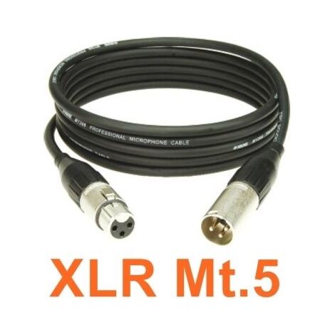 Tasker cavo microfonico XLR maschio - XLR femmina mt.5 con connettori in metallo
