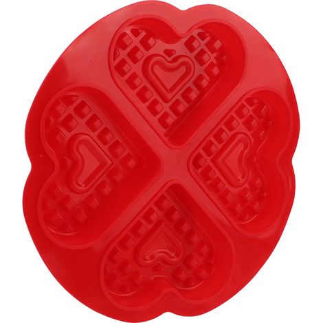 Moule en Silicone 4 Cœurs pour Gaufres, Crêpes et Desserts - Antiadhésif et Lavable au Lave-vaisselle (1/5)