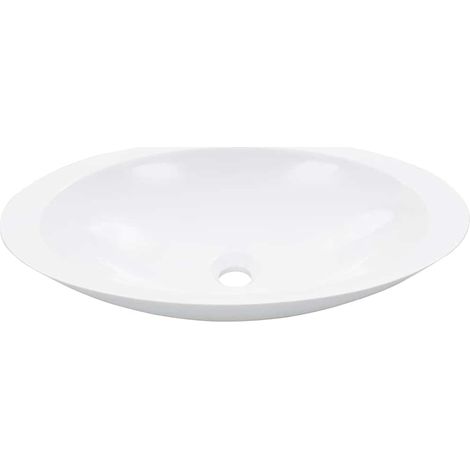 Lavabo vasque à poser Luxueux, Bac à laver, 59,3x35,1x10,7 cm Fonte minérale/marbre Blanc OIB2226E (1/5)