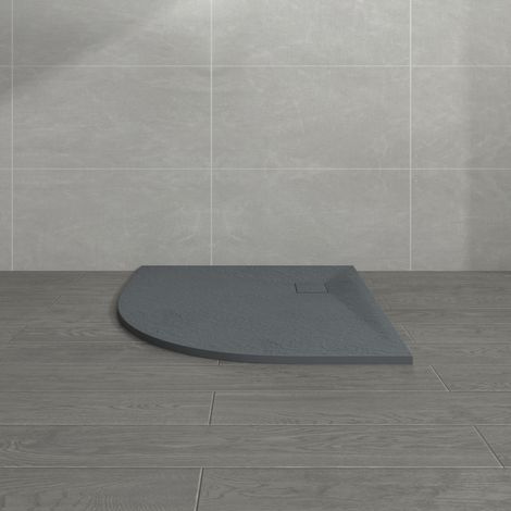 NRG 900 x 900mm Anthracite SMC Quadrant Slate Effect Bathroom Shower Enclosure Tray (1/5)