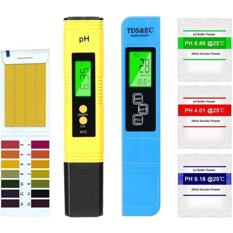 3-in-1 TDS+EC+Thermometer Tester and pH Meter with Automatic Calibration Function, Accuracy Water Quality Monitor Portable Pen for Drinking Water, Aquariums, Pools and Spas MUMU (1/4)